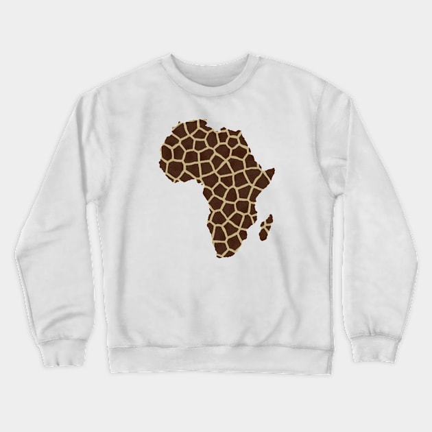 Africa Map Giraffe Pattern Gift Crewneck Sweatshirt by SpaceManSpaceLand